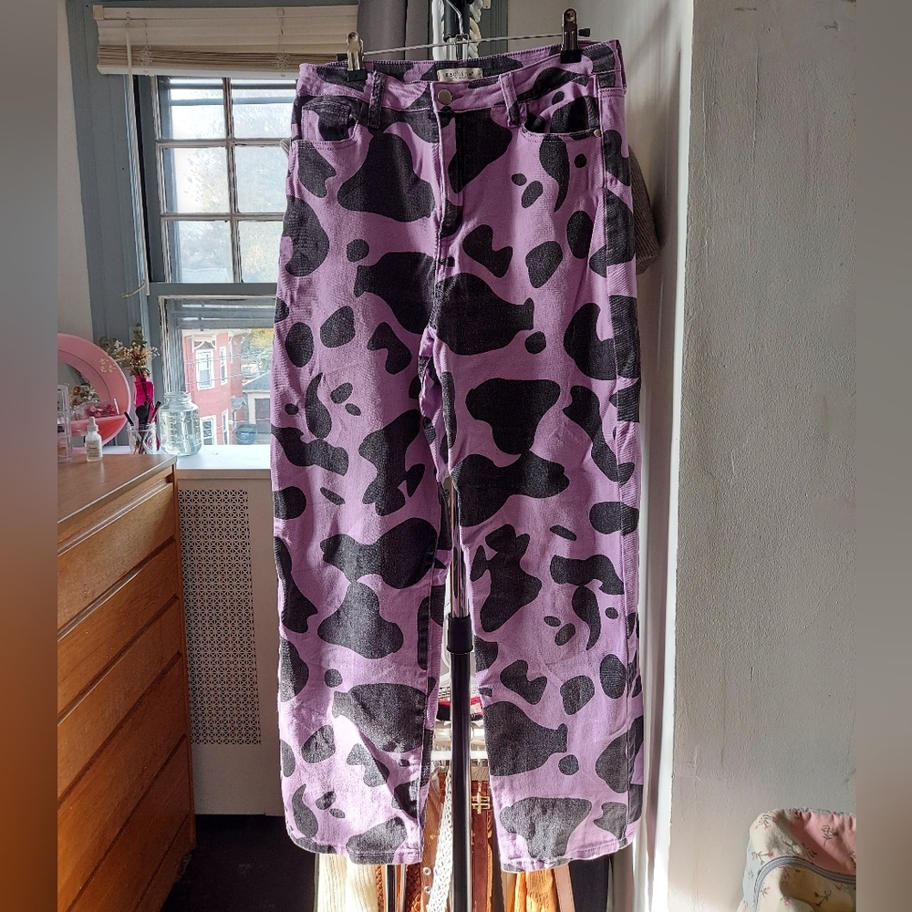 Purple Cow Printed Jeans